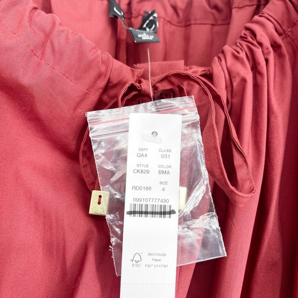 J.Crew Cinched-waist shirt-dress in Brilliant Red Size 4 NWT - Picture 6 of 9